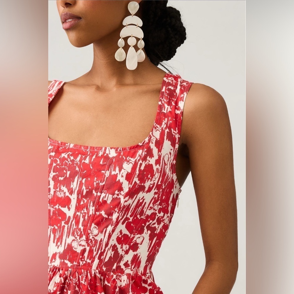 Aureta Square-Neck Corset A-Line Dress | Anthropologie size Large NWT - Picture 6 of 16